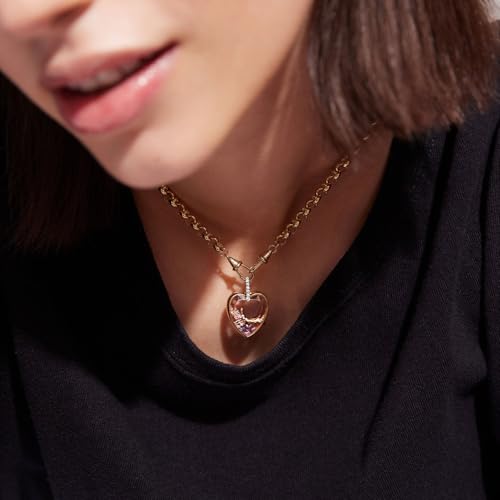 Women Locket Necklace Titanium steel Round 18K Gold Photo Lockets that Hold Picture Living Floating Memory Glass Locket Necklace for Family, Friends, Lovers - color: Gold