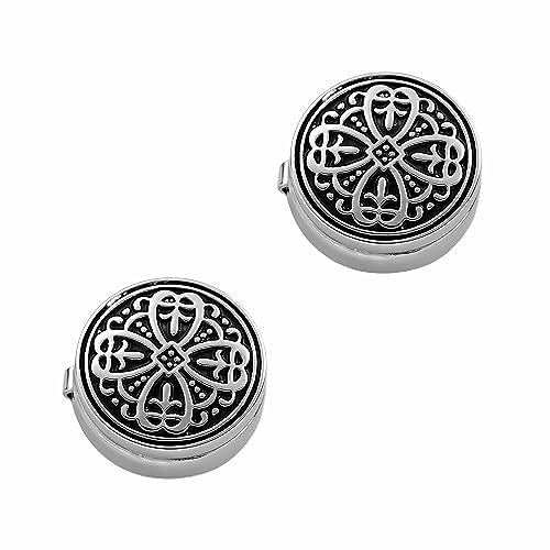 Mens Button Covers Tuxedo Shirt Cufflinks Alternative | Fake cufflinks and alternative fashion jewelry accessories for mens formal business dress shirts suits and groomsmen - color: G silver
