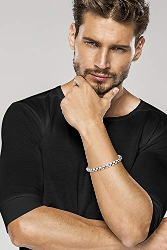 Miabella Solid 925 Sterling Silver Italian 6.5mm Square Rolo Link Round Box Chain Bracelet for Men, Made in Italy - color: sterling silver, size: Length 7.5 Inches (Small)
