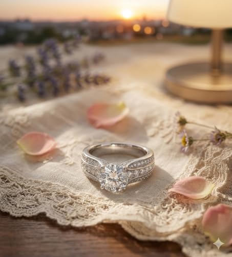 Trendy Women's Eternity Proposal Ring | Shiny Cubic Zirconia Inlaid Fashion Finger Jewelry - color: Silver
