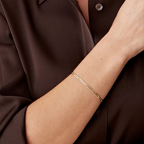 PAVOI 14K Gold Plated Beaded Bracelet for Women | Stackable Gold Bead Bracelet | Adjustable Dainty Gold Jewelry - style: Cuban