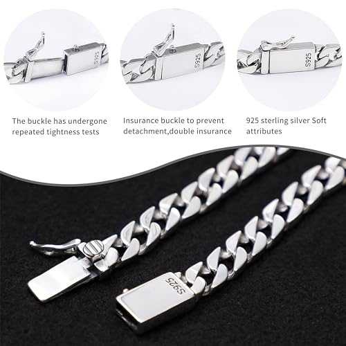 Stainless Steel Mens Cuban Link Chain, Miami Cuban Chain Bracelets for Men, 8mm Wide 7.5 8 8.5 9Inch Hip Hop Mens Bracelets,Gift for Father Husband Son men chain - style: 8mm-Length 7.5 Inches （men's small size）