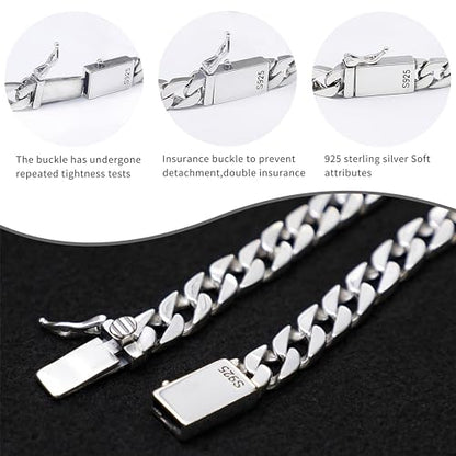 Stainless Steel Mens Cuban Link Chain, Miami Cuban Chain Bracelets for Men, 8mm Wide 7.5 8 8.5 9Inch Hip Hop Mens Bracelets,Gift for Father Husband Son men chain - style: 8mm-Length 7.5 Inches （men's small size）