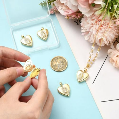 Mary Photo Locket Charms for Jewelry Making Brass Frame Charms Memorial Bracelet Necklace Earring Keychain - style: Heart