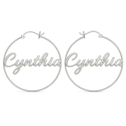 Charmsy 925 Sterling Silver Hoop Earrings | Lightweight Italian 2.5mm Tube Diamond-Cut Round Classic Hoops Earring for Women | Size 15/20/25/30/35/40/50/60/70mm | Small Medium Large - color: Personalized Hoop, size: 70 MM
