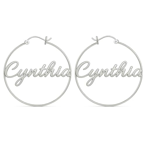 Charmsy 925 Sterling Silver Hoop Earrings | Lightweight Italian 2.5mm Tube Diamond-Cut Round Classic Hoops Earring for Women | Size 15/20/25/30/35/40/50/60/70mm | Small Medium Large - color: Personalized Hoop, size: 70 MM