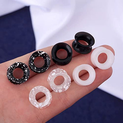 OUFER 8PCS Silicone Ear Gauges Flexible Ear Tunnels Plugs Stretchers Expander Double Flared Flesh Ear Piercing Jewelry for Women Men - color: 00g(10mm)