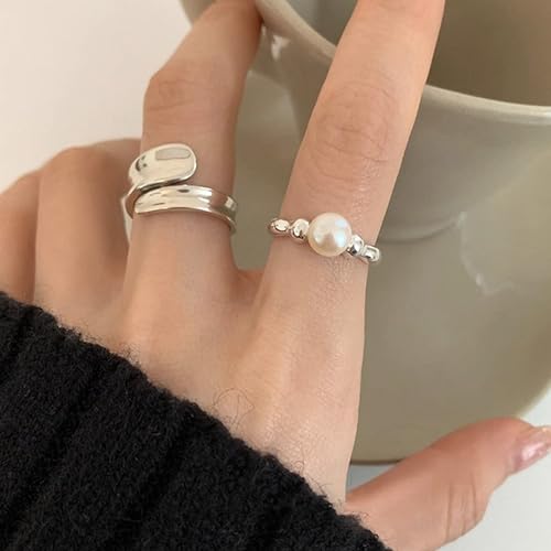 Roe Dolph Chunky Gold Rings for Women Stackable Statement Ring Set | Mixed sculptural shapes and polished surfaces create bold stacking combinations for parties dinners and everyday outfits - color: A9