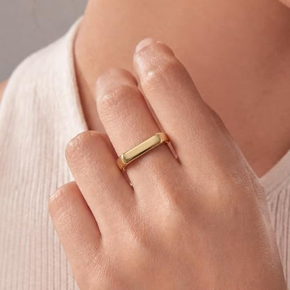 PCY Stainless Steel Gold Plated Men Women Band Ring - color: 4mm Gold CFX