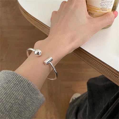 925 Sterling Silver Bangles For Women Handmade Silver Bangles Open Adjustable Bangle Bracelets For Women Silver Open Cuff Bracelets Stackable Wrap Bangles Festival Jewelry Gifts - color: Style 10