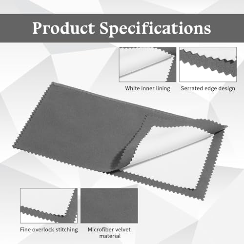 3 Pcs Jewelry Cleaning Brush with 3 Pcs Silver Polishing Cloth Jewelry Cleaning Cloth Coin Cleanings Cloths Jewelrys Cleaner for Diamonds Gold Coins Platinum Gemstones
