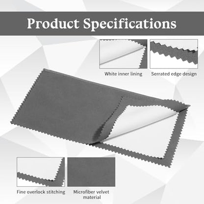 3 Pcs Jewelry Cleaning Brush with 3 Pcs Silver Polishing Cloth Jewelry Cleaning Cloth Coin Cleanings Cloths Jewelrys Cleaner for Diamonds Gold Coins Platinum Gemstones