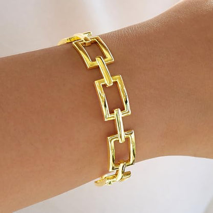 Gelbesty Infinity Love Knot Dainty Gold Bangle Bracelets for Women, 14K Gold Plated Adjustable 925 Silver Bracelet, Trendy Jewelry Gifts for Valentine's Day - color: Silver_Square
