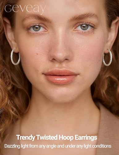 3MM Wide Silver Hoop Earrings for Women Hypoallergenic 925 Sterling Silver Post Hoop Earrings Lightweight Large Big Twisted Silver Hoop Earrings for Everyday Wear 30MM/40MM/50MM - color: 30MM Sillver