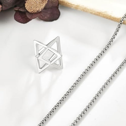 Sterling Silver Star of David Necklace - Metatron Necklace Gift for Men