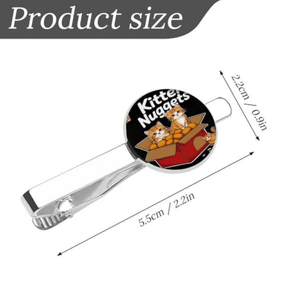 Tie Clip for Men, Tie Bar Cufflinks Set, Copper Necktie Clip And Shirt Cuff Links for Business Wedding Gift - color: Kitten Nuggets Cat Treats