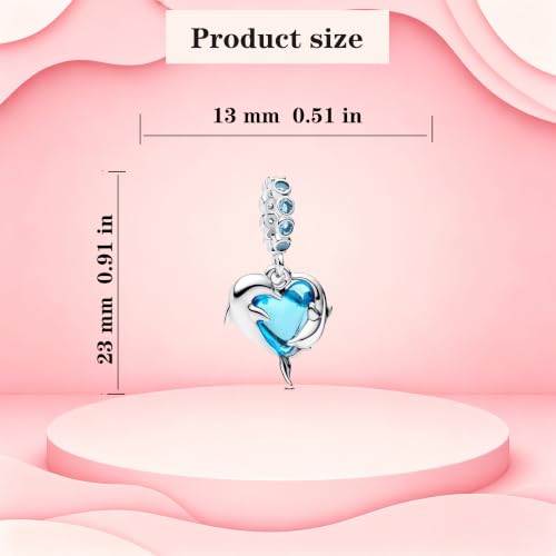 925 Sterling Silver Charms Pendants Mom Heart Dog koi fish Sea Turtle Football Charms for bracelet Pendants Beads Mom Sister Wife Family, Friends, Birthday gifts - style: Dolphin Pendant