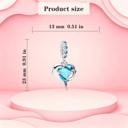 925 Sterling Silver Charms Pendants Mom Heart Dog koi fish Sea Turtle Football Charms for bracelet Pendants Beads Mom Sister Wife Family, Friends, Birthday gifts - style: Dolphin Pendant