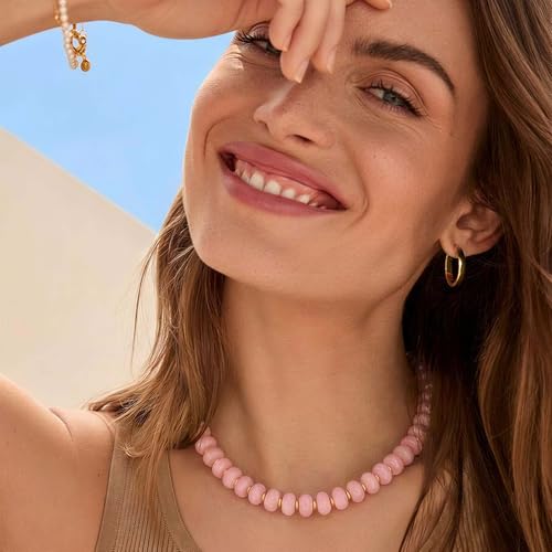 Chunky Beaded Necklace for Women, Colorful Trendy Statement Summer Jewelry Gift - color: necklace-28