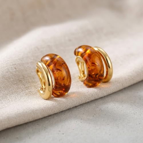 Vintage Hoop Earrings for Women Geometric Gold Chunky Studs Jewelry Accessory