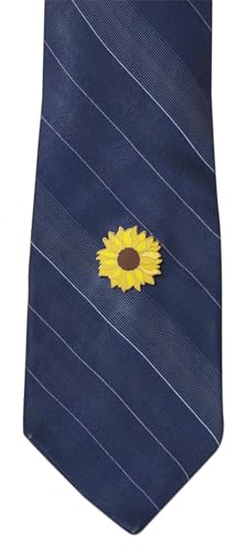 Novel Merk Flower Blossom Floret - Sunflower, Daffodil, & Other Lapel Pin, Hat Pin & Tie Tack Set - with Clutch Back - style: 3-Sunflower