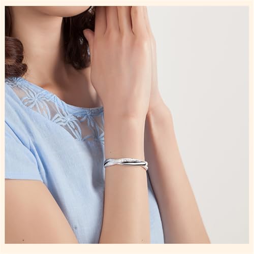 925 Sterling Silver Bangles For Women Handmade Silver Bangles Open Adjustable Bangle Bracelets For Women Silver Open Cuff Bracelets Stackable Wrap Bangles Festival Jewelry Gifts - color: Style 09