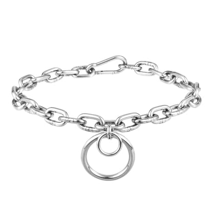Statement Thick O Ring Chain Choker Stainless Steel Heavy Chunky Chain collar Silver Punk Goth Grunge Alternative Industrial For Women Jewelry - size: 18.7, style: 4MM-1