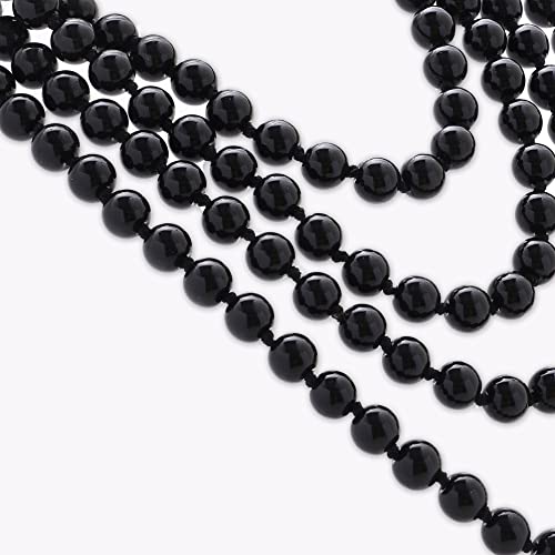 BABEYOND Long Pearl Necklace Faux Pearls Necklace Set Beaded Long Pearls Necklace 1920s Gatsby Costume Jewelry - color: Black