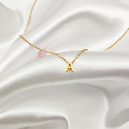 Small Initial Necklace 18K Gold Plated Stainless Steel Tiny Letter Necklace Personalized Monogram Name Necklace for Women - style: Gold E