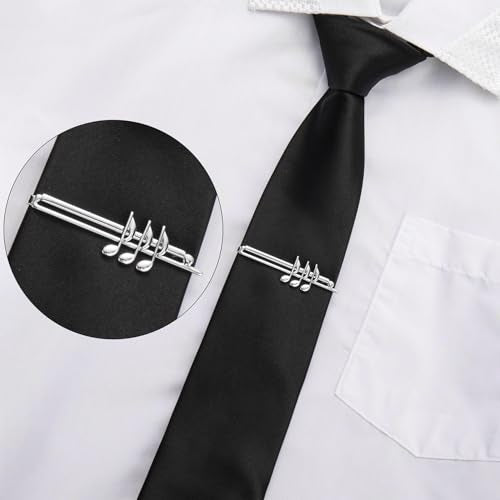 HAWSON Various Tie Clips for Men Unique, Funny Novelty Mens Tie Bar, Personalized Tie Pins for Men, Theme Wedding Party Gifts - style: Music Note