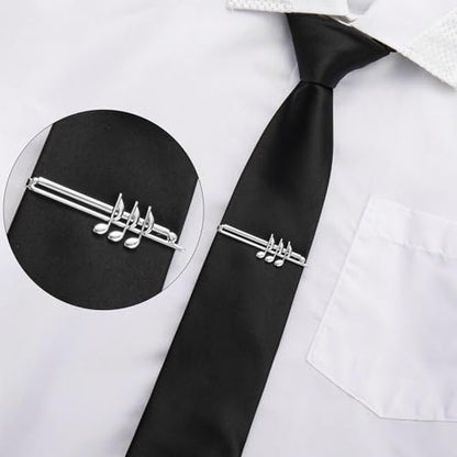 HAWSON Various Tie Clips for Men Unique, Funny Novelty Mens Tie Bar, Personalized Tie Pins for Men, Theme Wedding Party Gifts - style: Music Note