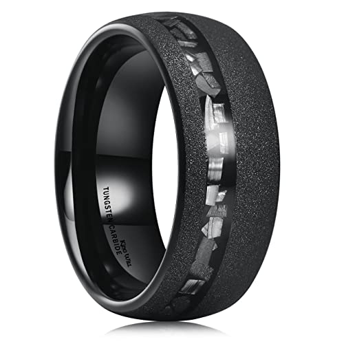 King Will 4mm 6mm 8mm Tungsten Carbide Wedding Band for Men Size 5-15 - color: Z-black dome