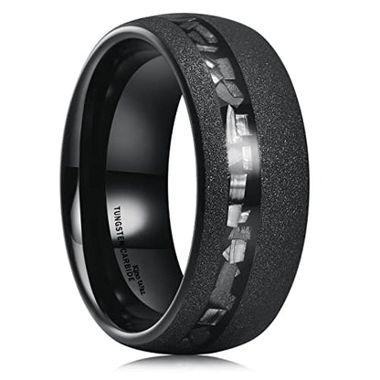King Will 4mm 6mm 8mm Tungsten Carbide Wedding Band for Men Size 5-15 - color: Z-black dome