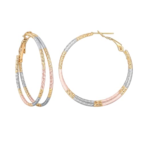Gold/Silver Hoop Earrings For Women Trendy,Chunky/Big/Thin/Medium/Oval/Thick/Twist Multi-Colored Zirconia Dangle Huggie Rainbow CZ Amber Resin Hoops, Lightweight Birhtday Fashion Jewelry Gift. - color: A23 ( Hand-painted Colorful Big Thin Two Hoops)