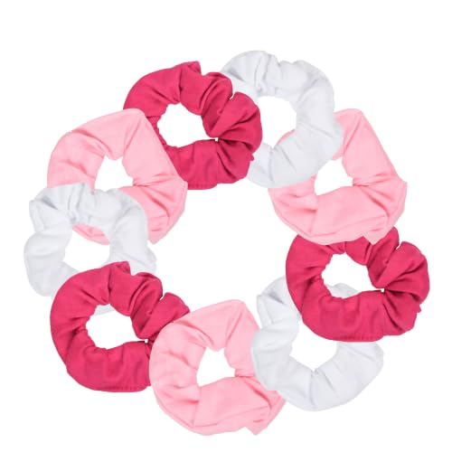 9 Pack Scrunchies Hair Ties (Pinks) - color: Pinks