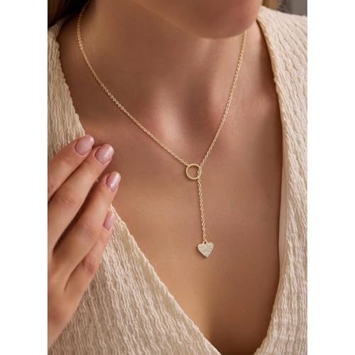 VIROMY Gold Long Y Necklaces for Women Trendy - Dainty Lariat Chain Drop Pendant Necklace for Women Gold Statement Jewelry - color: Y Necklace 09