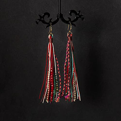 Bohemian Feather Dangle Earrings for Women with Shell Beads Long Tassel Design Drop Earrings - style: Boho-tassel