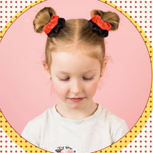 80 Pcs Mouse Ears Scrunchies Silk Satin Mouse Hair Scrunchies Hair Ties Elastic Bands Ponytail Holders for Kids Women Girls Party Decoration - style: Mouse