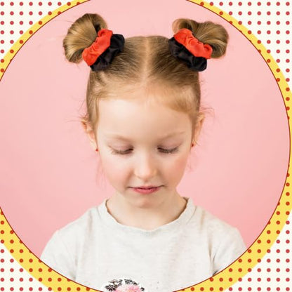 80 Pcs Mouse Ears Scrunchies Silk Satin Mouse Hair Scrunchies Hair Ties Elastic Bands Ponytail Holders for Kids Women Girls Party Decoration - style: Mouse