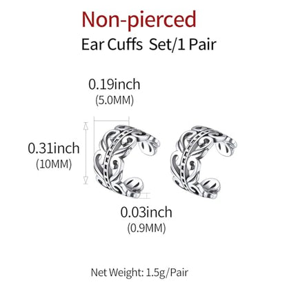 ChicSilver 925 Sterling Silver Ear Cuffs Non-Piercing Cartilage Earrings: Various Styles, Conch Cuffs (with Gift Box) - style: B: 5mm Cetic Cuff