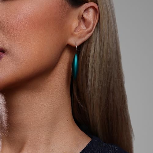 Oval Drop Earrings for Women, Long Thread Dangle Earrings, Colorful lightweight aluminum alloy, Suitable for Jewelry Gifts and Valentine's Day - color: Dark green
