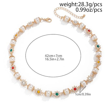 Gold/Silver Pearl Necklace for Men Faux Pearl Choker Necklace Beaded Adjustable Chain Gothic Chunky Beaded Statement Hip Hop Rock Party Festival Collar para Hombre Fashion Jewelry Gift for Men - style: Style-B-GD