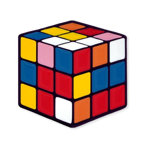 PinMart's Retro Enamel Pin – Vintage 70s, 80s, and 90s Lapel Accessory for Backpacks, Hats, Bags, Jackets – Cute Decorative Rock Band Pins for Collectors & Gifts - size: 25 Pack, style: Retro Puzzle Cube