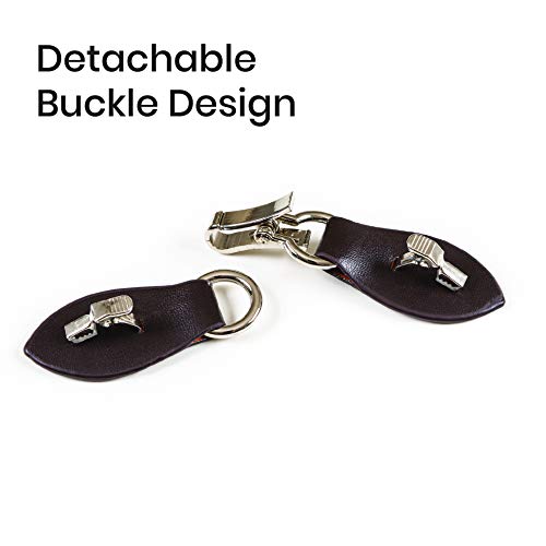 Clip Holder Buckle Clasp Pin for Poncho Cape Cardigan Wrap Shawl Accessories - color: Brown with Silver Clamps