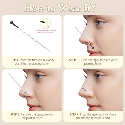 14K Gold Filled Threadless Nose Studs 316L Surgical Steel Labret Studs Lip Rings Push in Flat Back Stud Earrings CZ Nose Nostril Cartilage Lip Medusa Conch Tragus Helix Body Piercing Jewelry for Women Men Hypoallergenic 20G 18G 16G - color: 6Pcs 16G 2mm 3