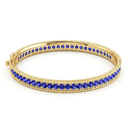 AAA Cubic Zirconia Gold Bangle Bracelet for Women | 18K Gold Plated Fully Paved With Sparkling Cubic Zirconia, Minimalist Luxury Unique Statement Jewelry, Anti-Oxidation - color: Blue