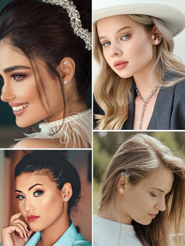 PiercingJ 2-4pcs 16g 316L Stainless Steel 3mm Cubic Zirconia Labret Monroe Lip Ring/Tragus/Helix Earring,6-12mm Bar Length - style: Eye shaped color gem/8mm silver bar