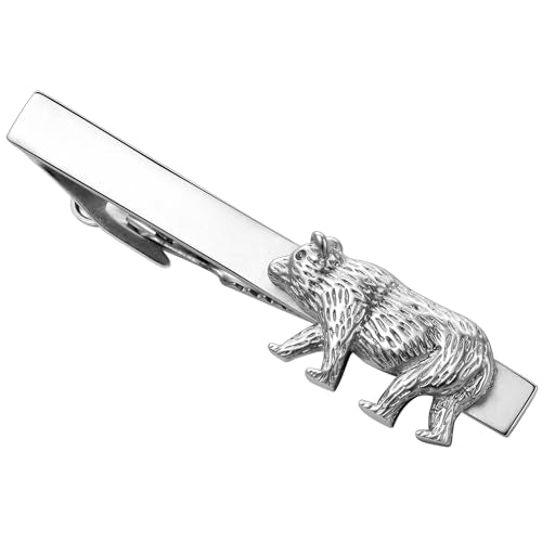 HAWSON Tie Clips for Men Unique,Fun Animal/Musical/Nautical Tie Clip,Novelty Personalized Mens Tie Bar,Accessories Business Wedding Gifts - style: Wilderness Bear