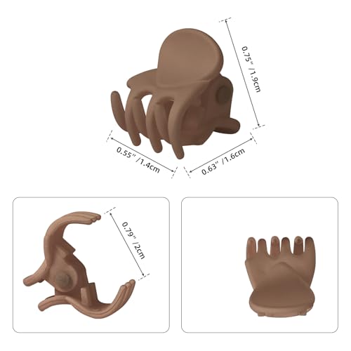 YOHAMA 36Pcs Dark Brown Mini Hair Claw Clips for Women&Girls, Bangs Clamp | Durable Strong Springs, Great Grip, Thick Plastic, Non-non-Pulling or Snagging, Holder Tightly, Multifunction, Holiday Gifts - color: Dark Brown-1.4cm