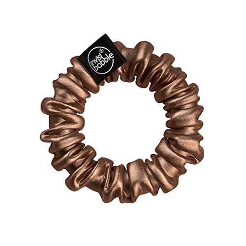 invisibobble Sprunchie Slim Spiral Hair Ring - True Black and True Golden - 2 Pack- Scrunchie Stylish Bracelet, Strong Elastic Grip Coil Accessories for Women - Gentle for Girls Teens and Thick Hair